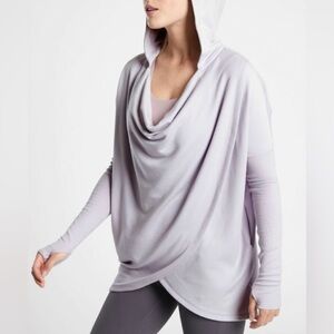 Athleta purana wrap sweatshirt hooded heather grey